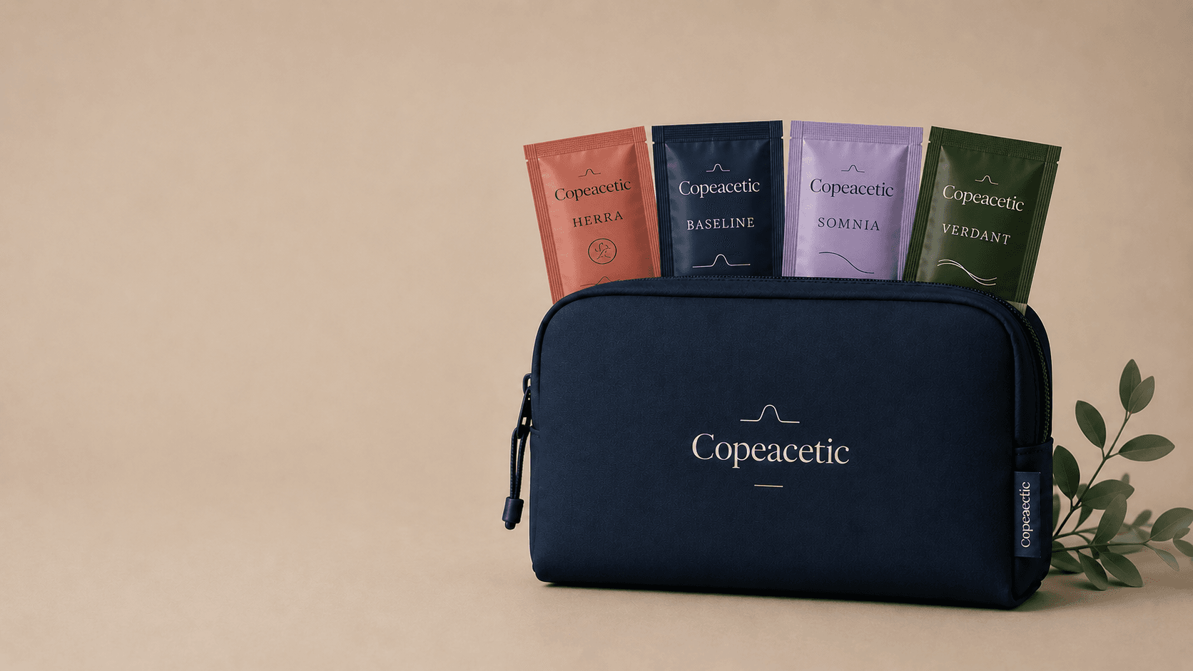 The Copeacetic carry pouch with daily packets